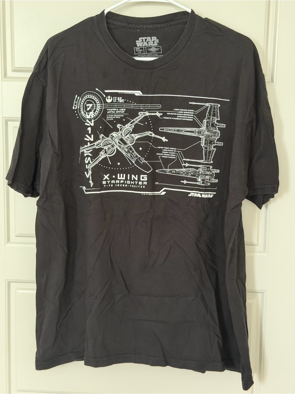 Star Wars Black X-Wing Technical Schematic Tee